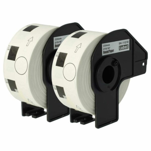2x Rolo de Etiquetas Compatível Brother DK-11218 - Premium 24 mm com Suporte