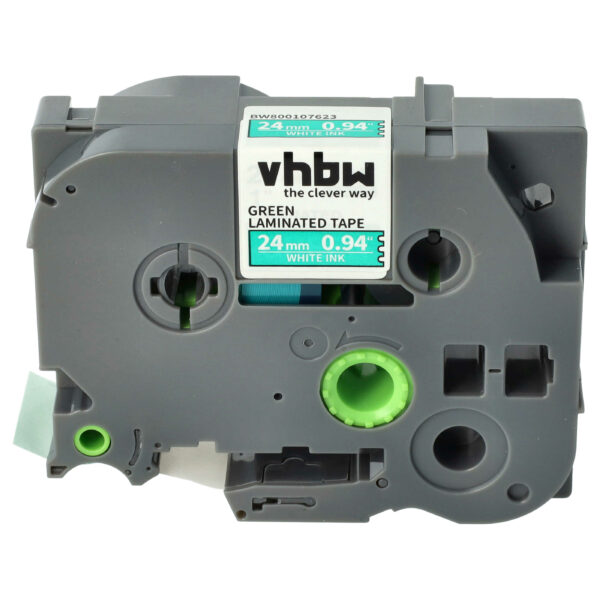 Fita de Etiquetas vhbw compatível com Brother TZE-755, TZ-755 - 24 mm Branco sobre Verde