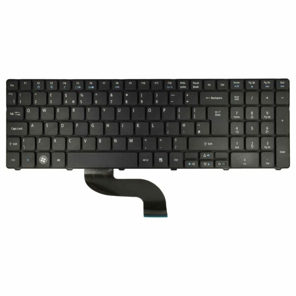 Teclado QWERTY vhbw para Acer 491274-B31, 490267-B31 - Com Teclado Numérico