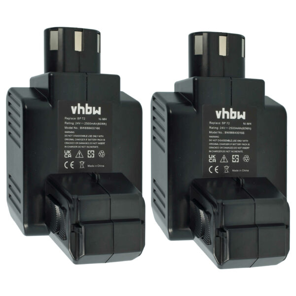 2x Bateria vhbw 2500 mAh 24V NiMH para Hilti BP72, BP60, BP40