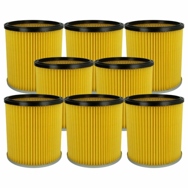 Pack 8x Filtro de Cartucho vhbw para Aspiradores Dewalt e Kärcher 6.414-354.0 / 6.414-335.0