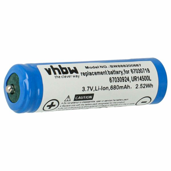 Bateria de Substituição para Máquina de Barbear Braun vhbw 680 mAh 3.7 V Li-Ion