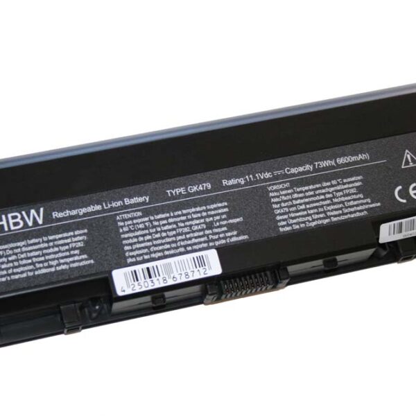 Bateria para Portátil vhbw substitui Dell 312-0513 - 6600 mAh 11.1 V Li-Ion