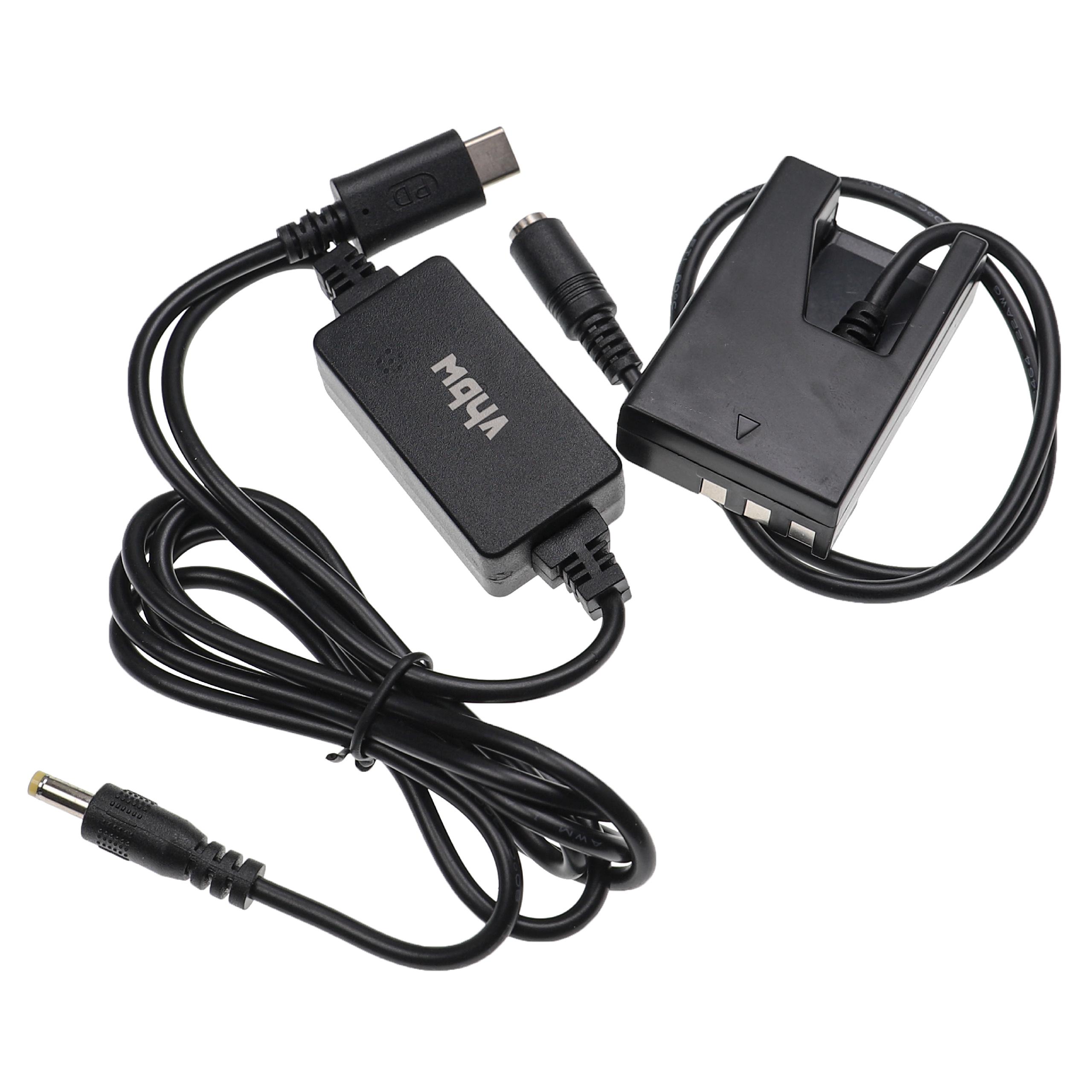 Fonte de Alimentação USB vhbw para Câmaras Nikon EH-5A/EH-5 + Acoplador DC - 2 m, 9 V 3.0 A - Image 2