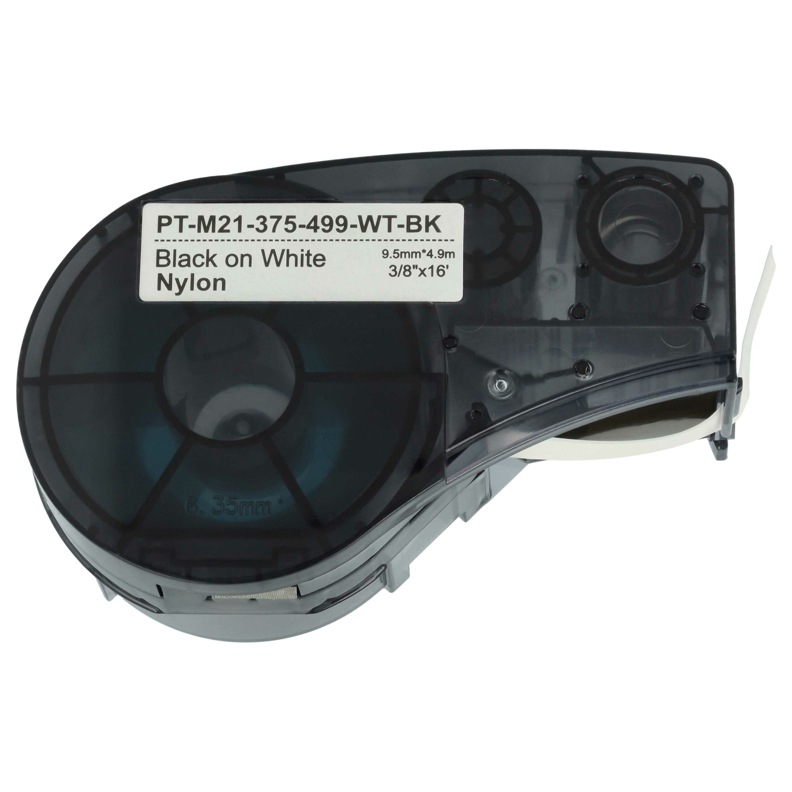 5x Fita de Etiquetas Compatível Brady M21-375-499 - 9,53 mm Preto sobre Branco - Image 3