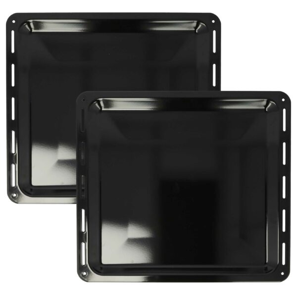 2x Tabuleiro de Forno Compatível com AEG 3423981020 - 42,2 x 37,6 x 2 cm, Revestimento Antiaderente, Esmaltado Preto