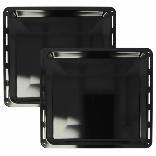 2x Tabuleiro de Forno Compatível com AEG 3423981020 - 42,2 x 37,6 x 2 cm, Revestimento Antiaderente, Esmaltado Preto
