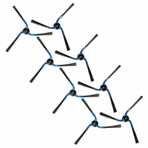 8 Escovas Laterais para Aspirador Robot Samsung SR87xx - 3 braços, preto e azul