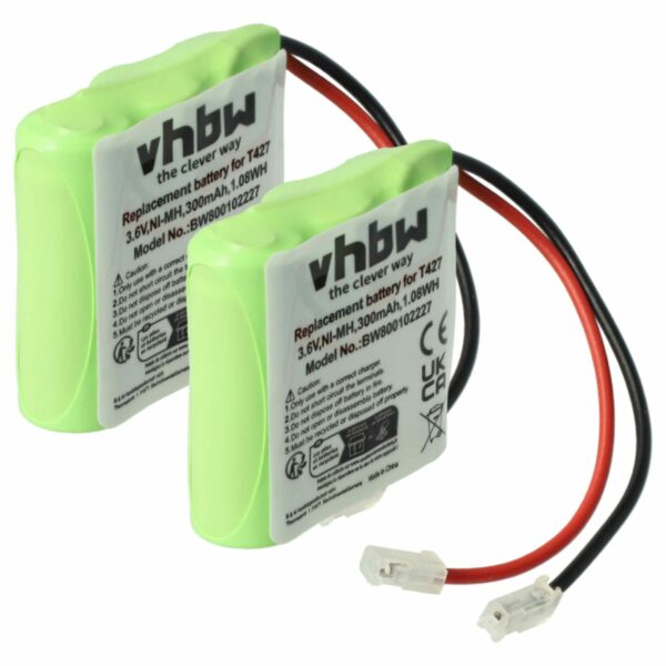 2x Bateria substitui 30AAAM3BMX, T427 para telefone Commodore - 300 mAh 3.6 V NiMH
