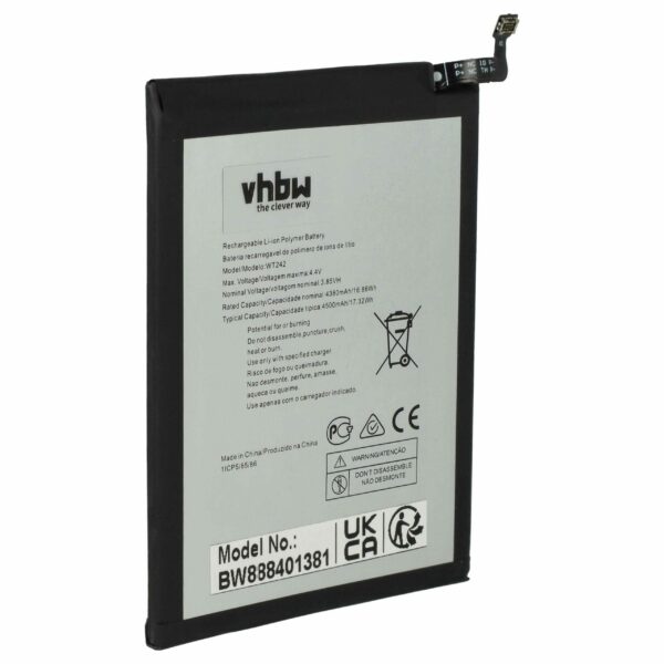 Bateria vhbw para Nokia WT242 - 4400 mAh 3.85 V Li-polímero