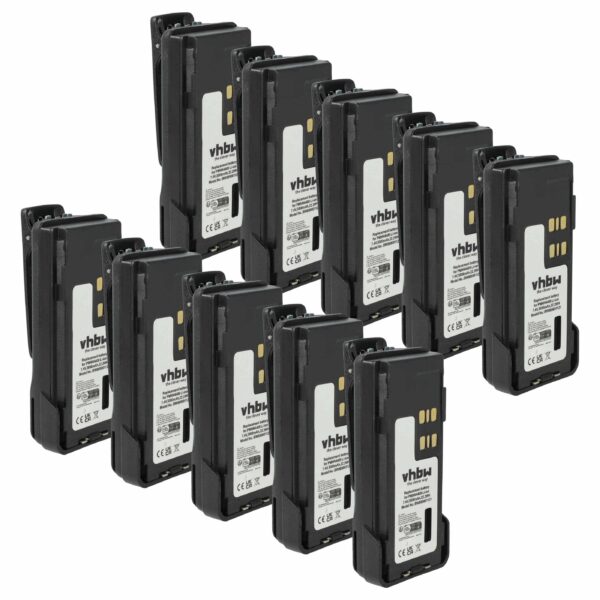 Bateria vhbw 10x para Rádio Motorola CB PMNN4406/PMNN4409 - 3000 mAh 7.4V Li-Ion com Clipe
