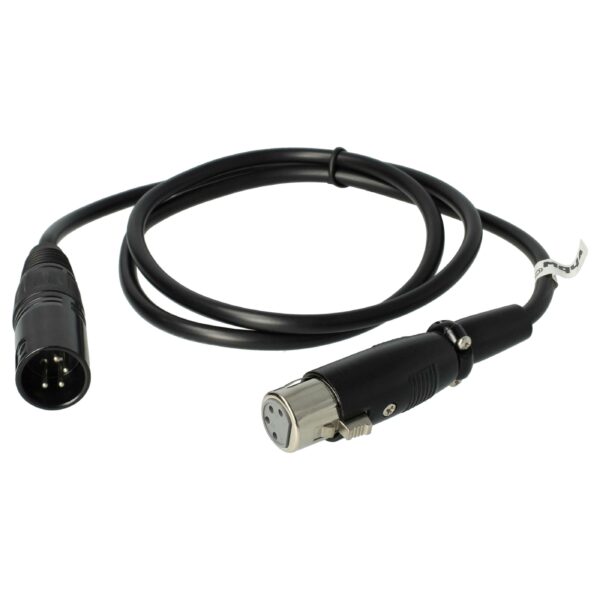 Cabo de Extensão XLR 4 Pinos vhbw - Ficha XLR para Socket, 120 cm, Preto