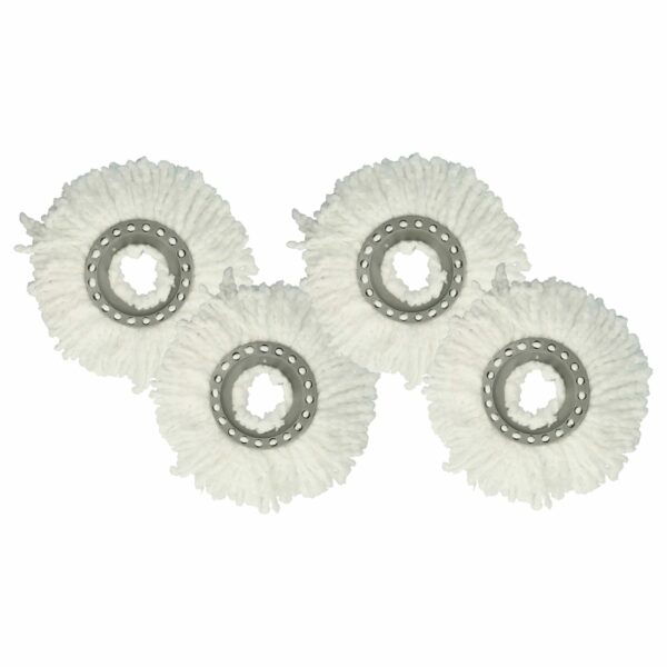 4x Cabeça de Mop Microfibra Branca Compatível com Leifheit 52094