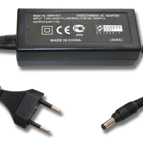 Alimentador AC vhbw DMW-AC7 para Câmaras Panasonic - 8.4V 1.0A, 2m