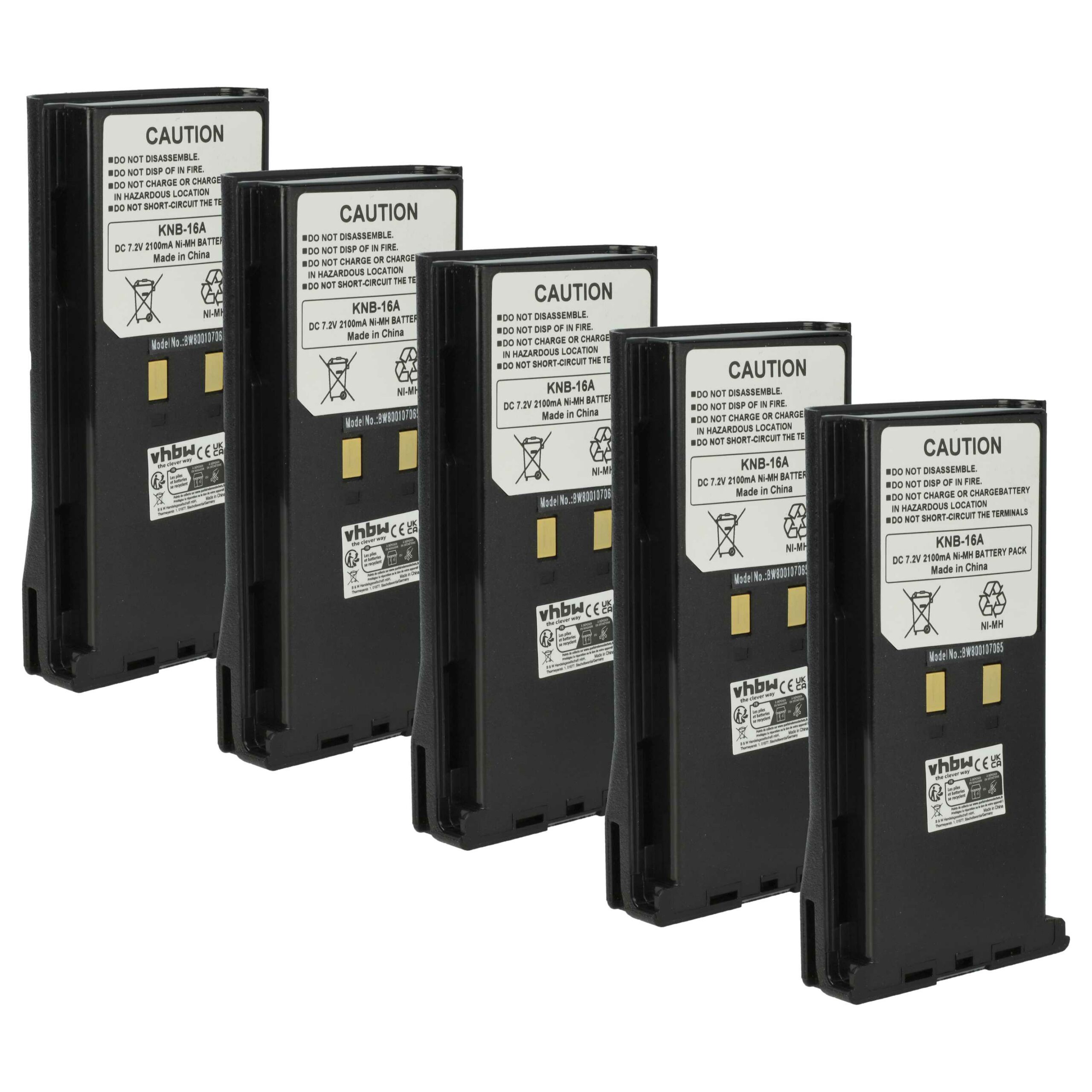 Bateria vhbw 2100 mAh 7.2V para Rádios Kenwood KNB-52N, KNB-22N, KNB-21N, KNB-17N, KNB-17A, KNB-16A