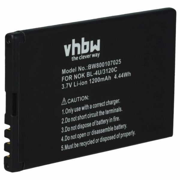 Bateria para Telemóvel vhbw N4U85T - 1200 mAh 3.7 V Li-Ion