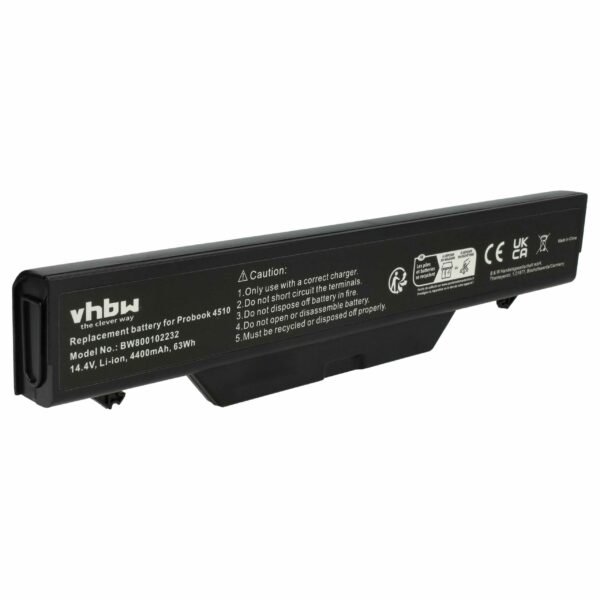 Bateria para Portátil HP vhbw - 4400 mAh 14.4V Li-Ion (HSTNN-I60C-5, 513130-321, 535808-001)