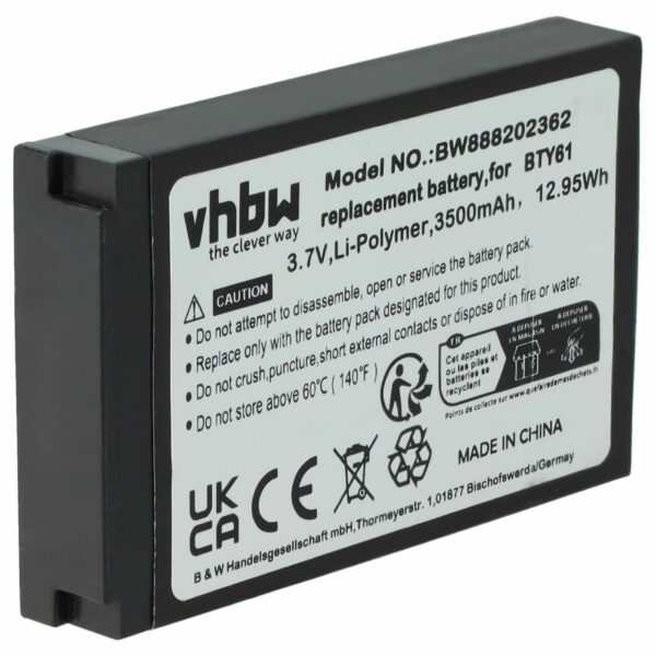 Bateria vhbw Newland BTY61 - 3800mAh, 3.7V, Li-polímero