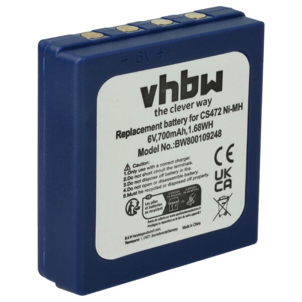 Bateria para Rádio Compatível com HBC BA222060, BA222061, BA203060, FBFUB03, AF-FUB03M, KH68302500 - 700 mAh 6 V NiMH