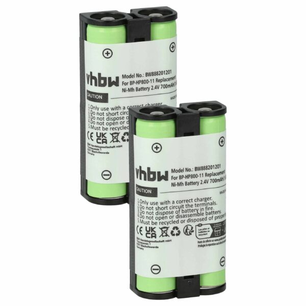 Bateria de Substituição para Auscultadores Wireless Sony vhbw - 2x 700 mAh 2.4V NiMH