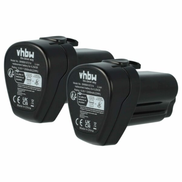 2x Bateria vhbw 10,8 V 2000 mAh Li-Ion para Metabo 6.254.39, 6.254.38, 6.254.36