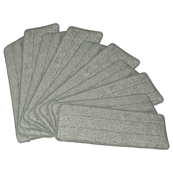 10x Cabeça de Mop para Clean Maxx 09996 - Poliéster, Branco/Cinzento