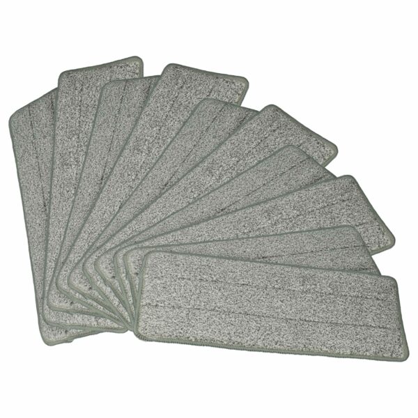 10x Cabeça de Mop para Clean Maxx 09996 - Poliéster, Branco/Cinzento