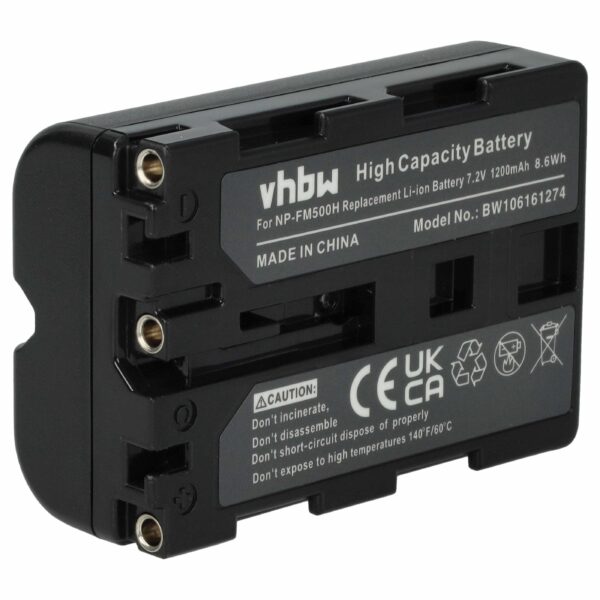 Bateria vhbw para Sony NP-FM500H - 1200mAh, 7.2V (Li-Ion)