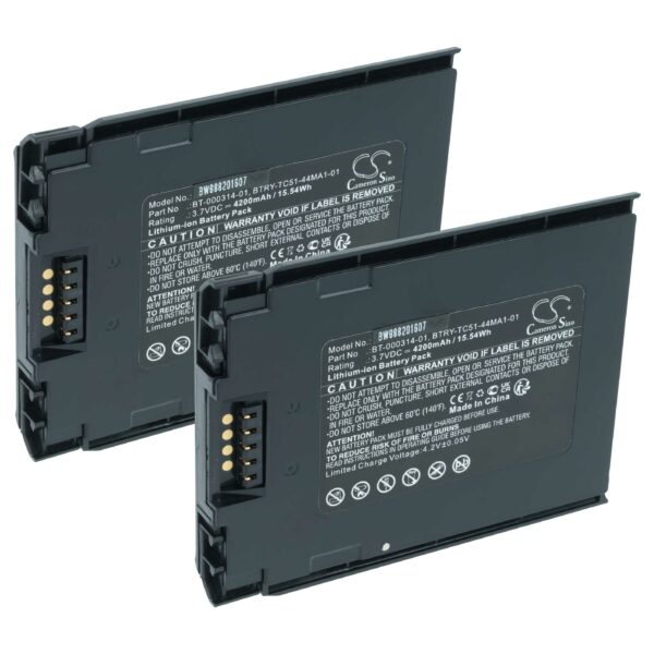Bateria vhbw 2x para Zebra TC51 - 4200mAh, 3.7V, substitui BT-000314-01