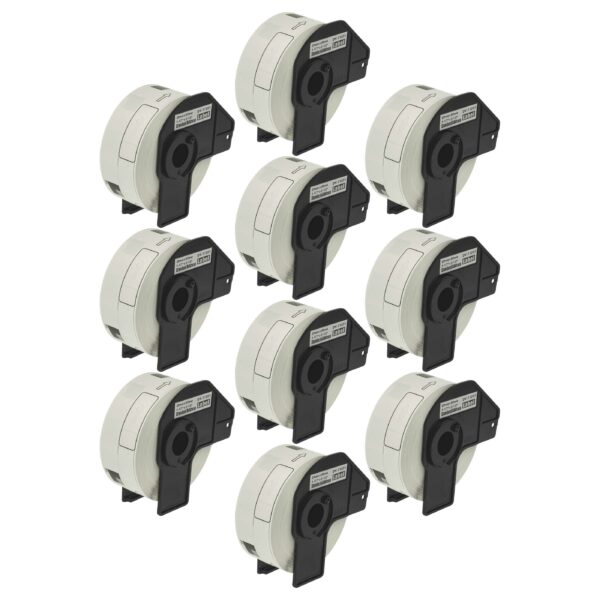 10x Rolo de Etiquetas Compatível Brother DK-11201 - Premium 29 mm x 90 mm com Suporte