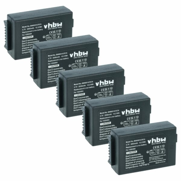Bateria vhbw 5x para Psion WA3006, WA3020 - 2000mAh, 3.7V Li-Ion