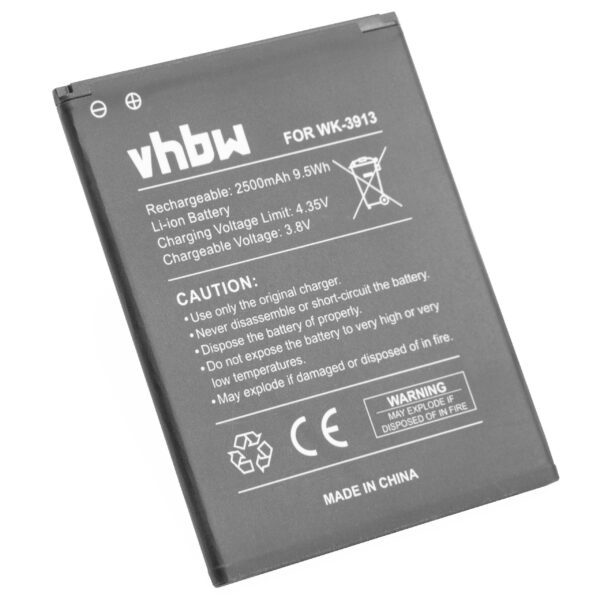 Bateria vhbw para Telemóvel Wiko 3913 - 2500 mAh 3.8 V Li-Ion