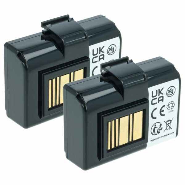 Bateria vhbw 2x para Impressoras Zebra BTRY-MPP-34MAHC1-01, AT16004, BTRY-MPP-34MA1-01 - 3400 mAh 7.4 V Li-Ion