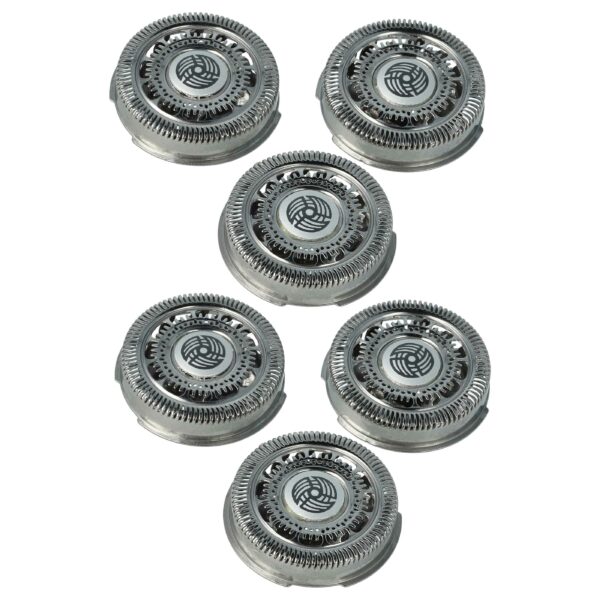 6x Cabeças de Barbear Compatíveis com Philips s7520, s9000, s9031, s9111, s9161, s9711 - Prata