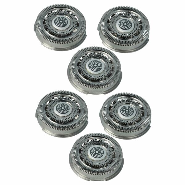 6x Cabeças de Barbear Compatíveis com Philips s7520, s9000, s9031, s9111, s9161, s9711 - Prata