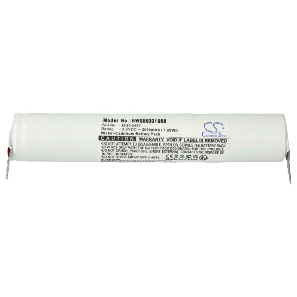 Bateria vhbw para Iluminação de Emergência Schneider OVA TD110431 - 2000 mAh 3.6 V NiCd