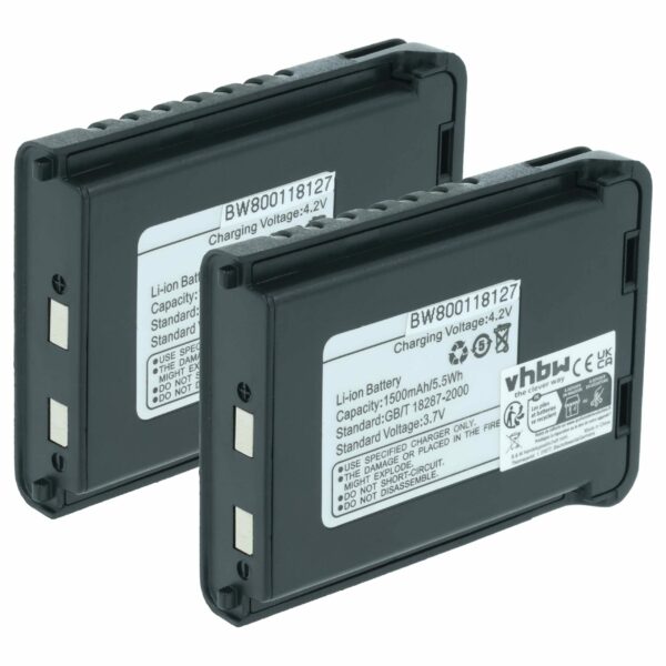 Bateria vhbw 2x para Baofeng BL-3L - 1500 mAh 3.7 V Li-Ion
