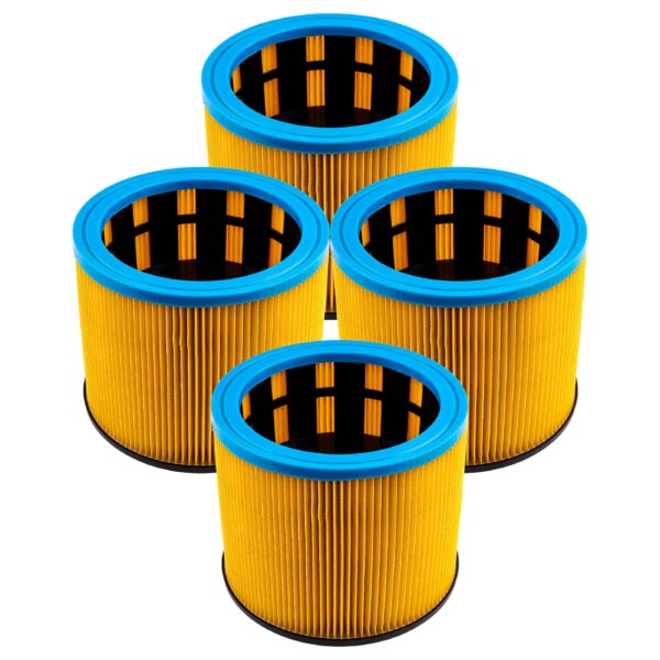 4x Filtro Cartucho Compatível com Starmix 413471, FP 7200 para Aspiradores Starmix, Azul/Amarelo vhbw