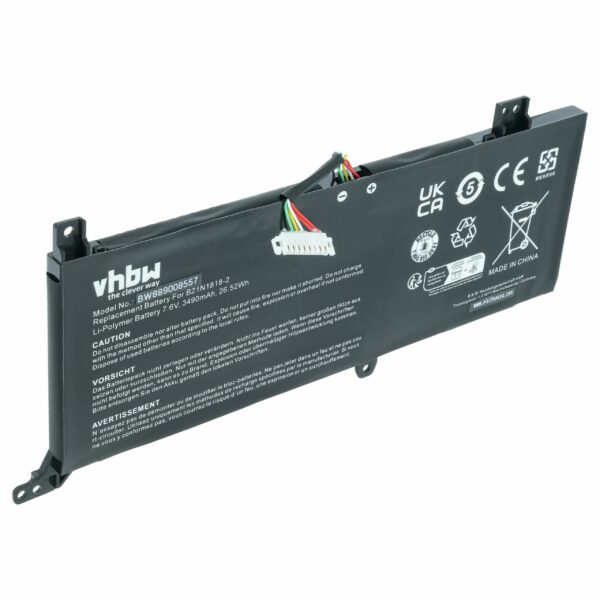 Bateria vhbw para Asus VivoBook - B21N1818-2, 3490 mAh, 7.6 V, Li-polymer