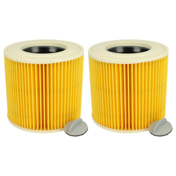 2x Filtro Cartucho Substituição Kärcher 6.414-789.0, 6.414-789 para Aspirador TackLife, Amarelo/Castanho