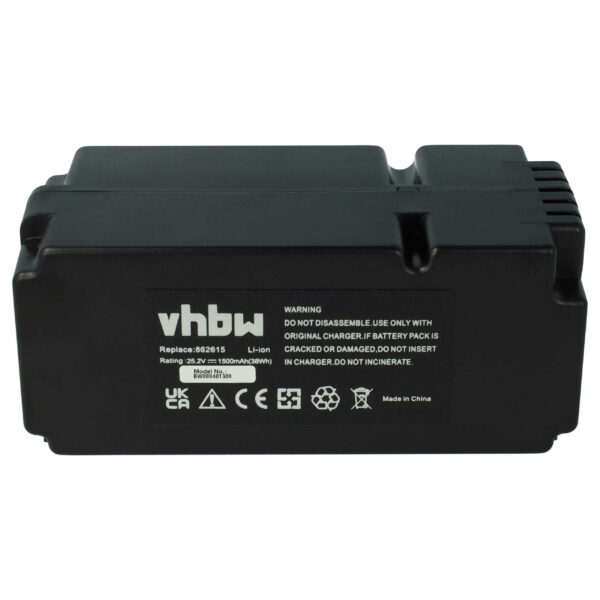Bateria vhbw para Yard Force 862601, 862615, 862617, 862618, 0862622 - 1500 mAh 25.2 V Li-Ion