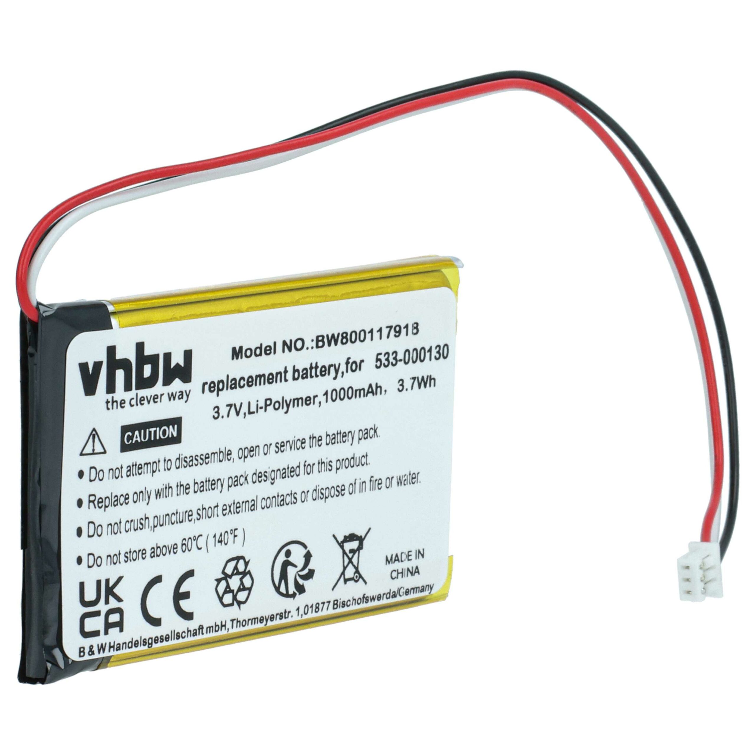 Bateria vhbw para Rato Sem Fios Logitech - 1000 mAh 3.7 V Li-polymer
