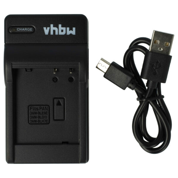 Carregador USB-C vhbw + Cabo para Leica, Panasonic Lumix - 0.5 A