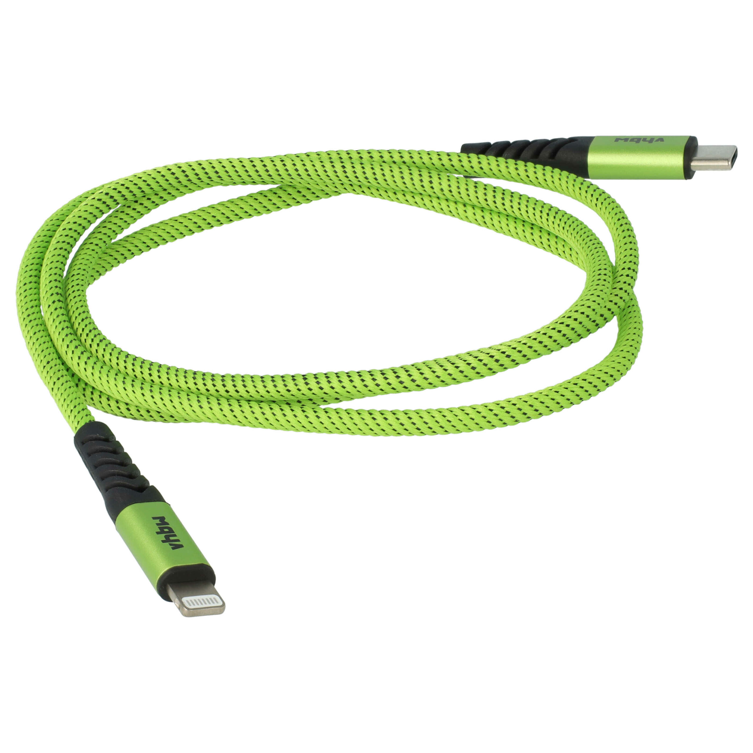 3x Cabo vhbw USB-C para Lightning - 100cm - Verde e Preto - Image 3
