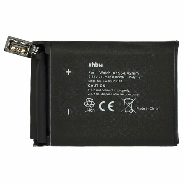 Bateria vhbw para Apple Smartwatch A1579 - 240 mAh 3.85 V Li-polymer + Ferramentas