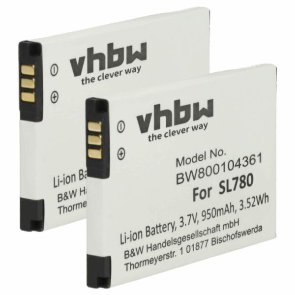 2x Bateria substitui Siemens S30852-D2152-X1 para telefone Gigaset - 950 mAh 3.7 V Li-Ion
