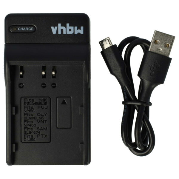 Carregador USB-C com Cabo para Câmara Fujifilm, Pentax, Nikon, Minolta vhbw - 0.5 A