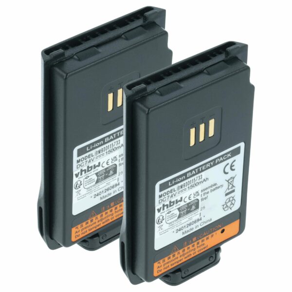 Bateria para Rádio 2x Compatível Hyt / Hytera BL1502, BL2010 - 1500 mAh 7.4 V Li-Ion