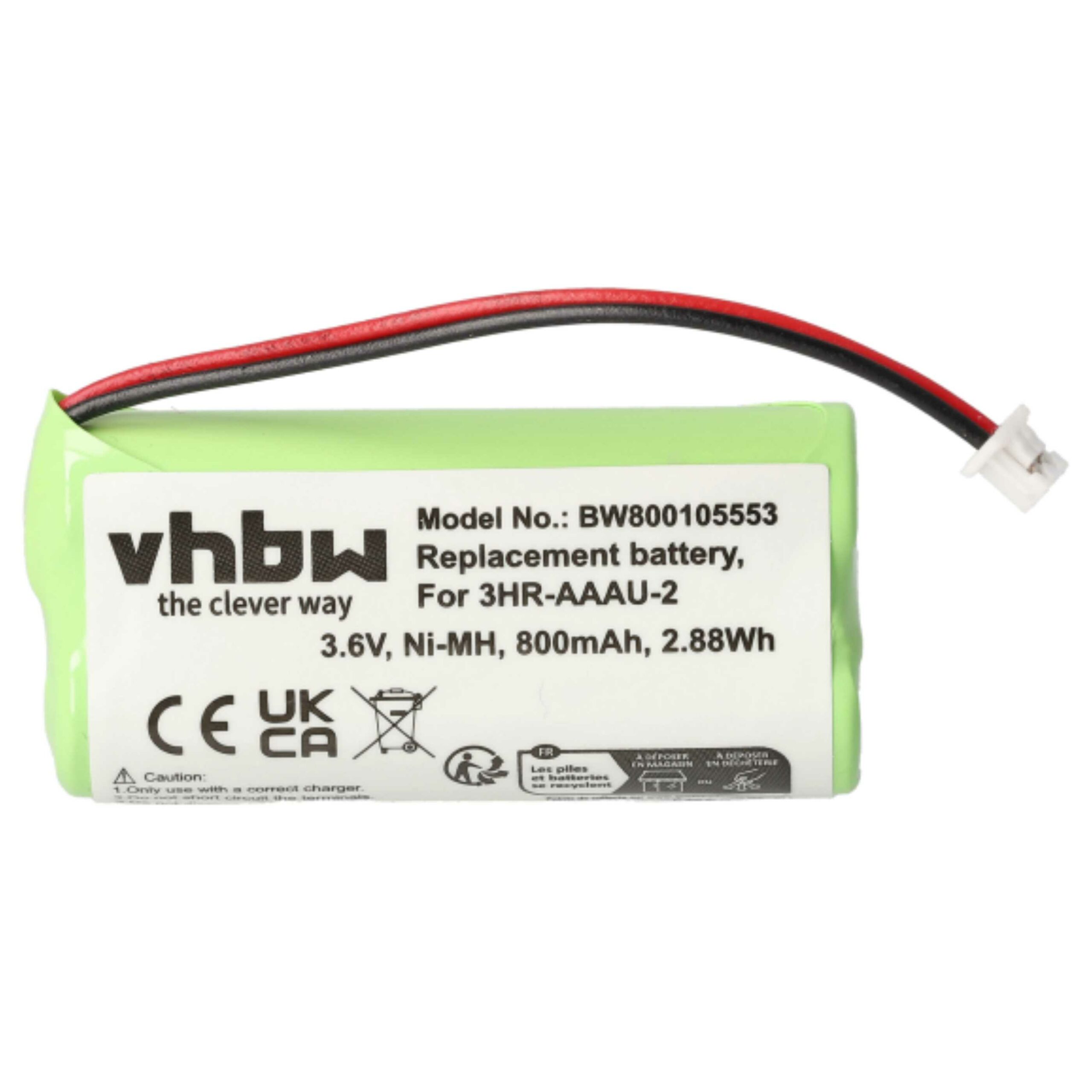 Pack 3x Bateria vhbw 700 mAh 3.6V NiMH para Telefones Bang & Olufsen - Image 3