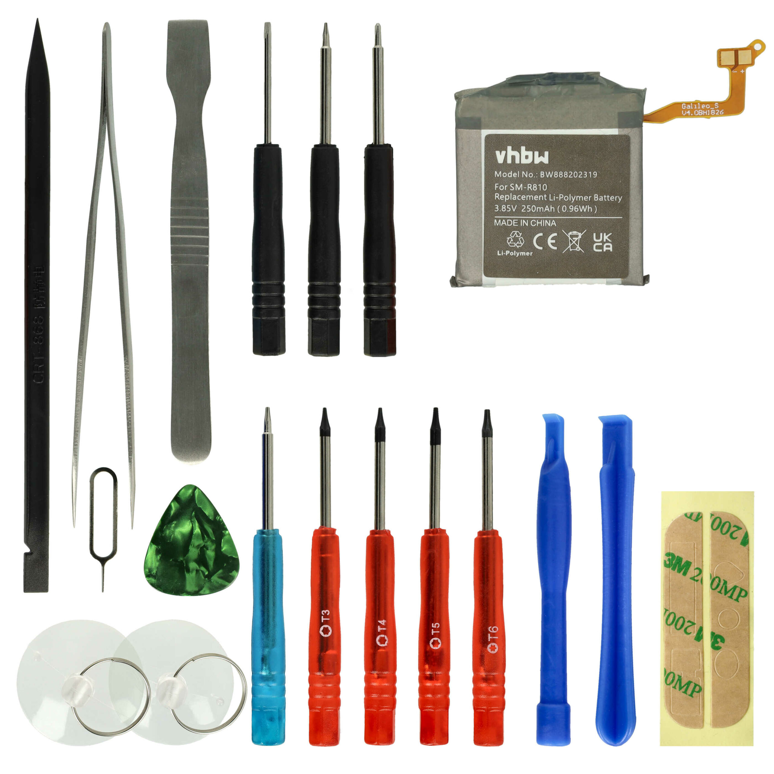 Bateria vhbw para Samsung Smartwatch EB-BR810ABU, EB-BR170ABY, EB-BR170ABU - 250 mAh 3.85 V Li-polymer com Ferramentas - Image 2